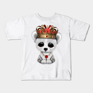 Cute Royal Polar Bear Wearing Crown Kids T-Shirt